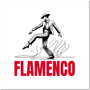 Flamenco male dancer - Black Posters and Art